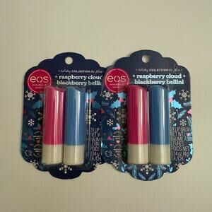 Eos Holiday Collection Raspberry Cloud Blackberry Bellini Lip Balm 2 Pack